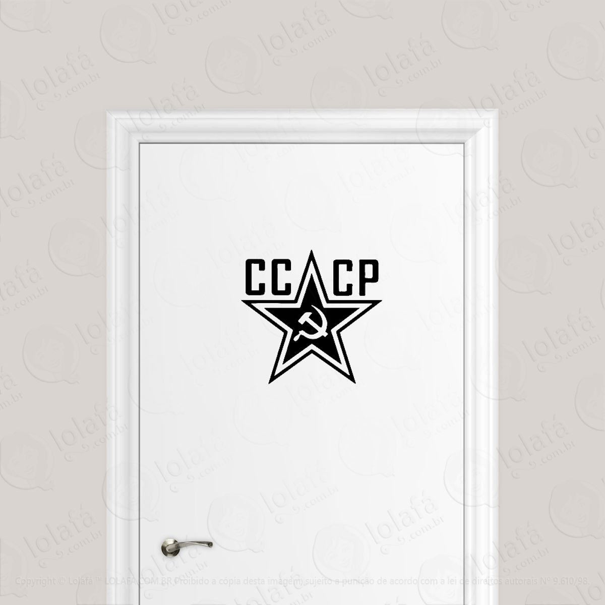 Adesivo Para Porta Símbolo Cccp União Soviética Mod:1676