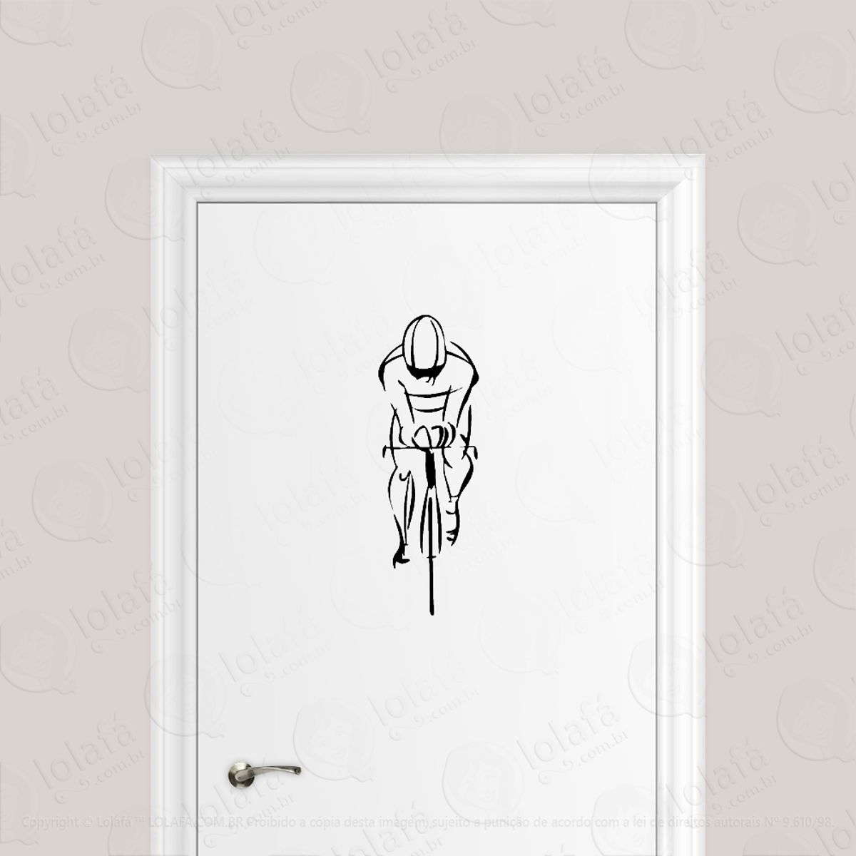 Adesivo Para Porta Ciclista Pedalando Em Bike Speed Mod:1678