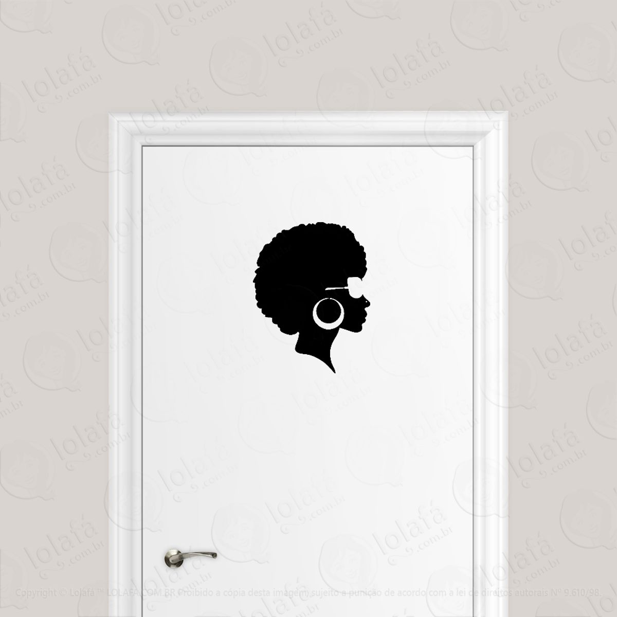 Adesivo Para Porta Mulher Negra Black Power Mod:1684