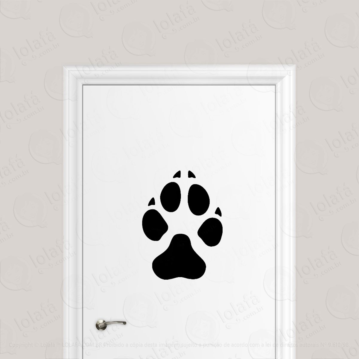 Adesivo Para Porta Pata De Cachorro Mod:1692