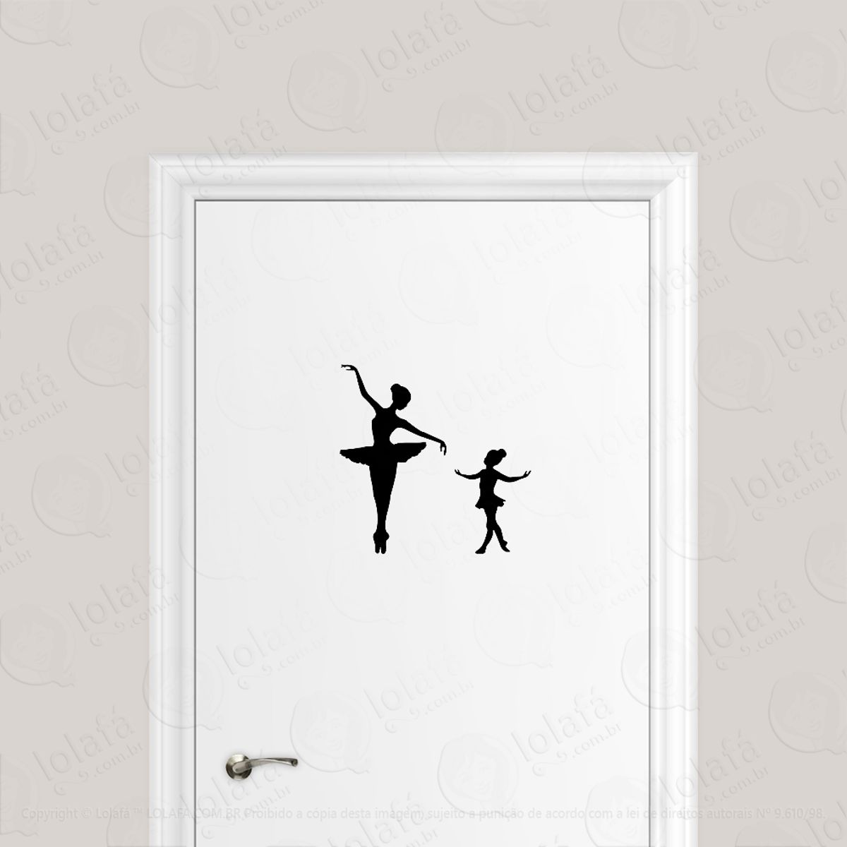 Adesivo Para Porta Bailarina Balé Dança Menina Filha Mãe Mod:1694