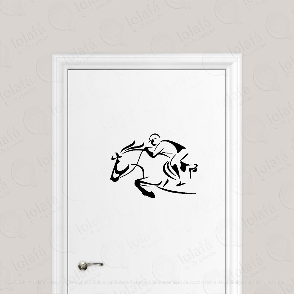 Adesivo Para Porta Hipismo Equitação Cavalo Mod:1696