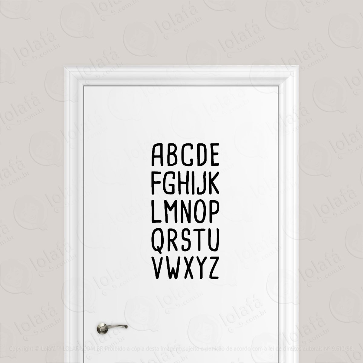 Adesivo Para Porta Abecedario Alfabeto Escola Letras Mod:1701