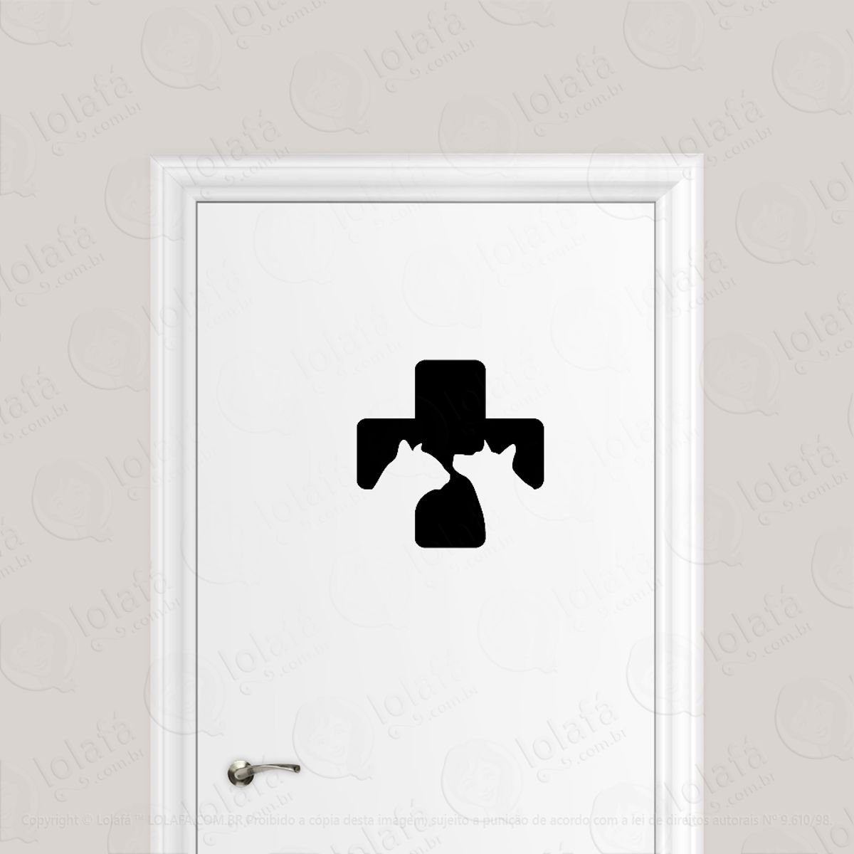 Adesivo Para Porta Medicina Veterinária Bichos Mod:1710
