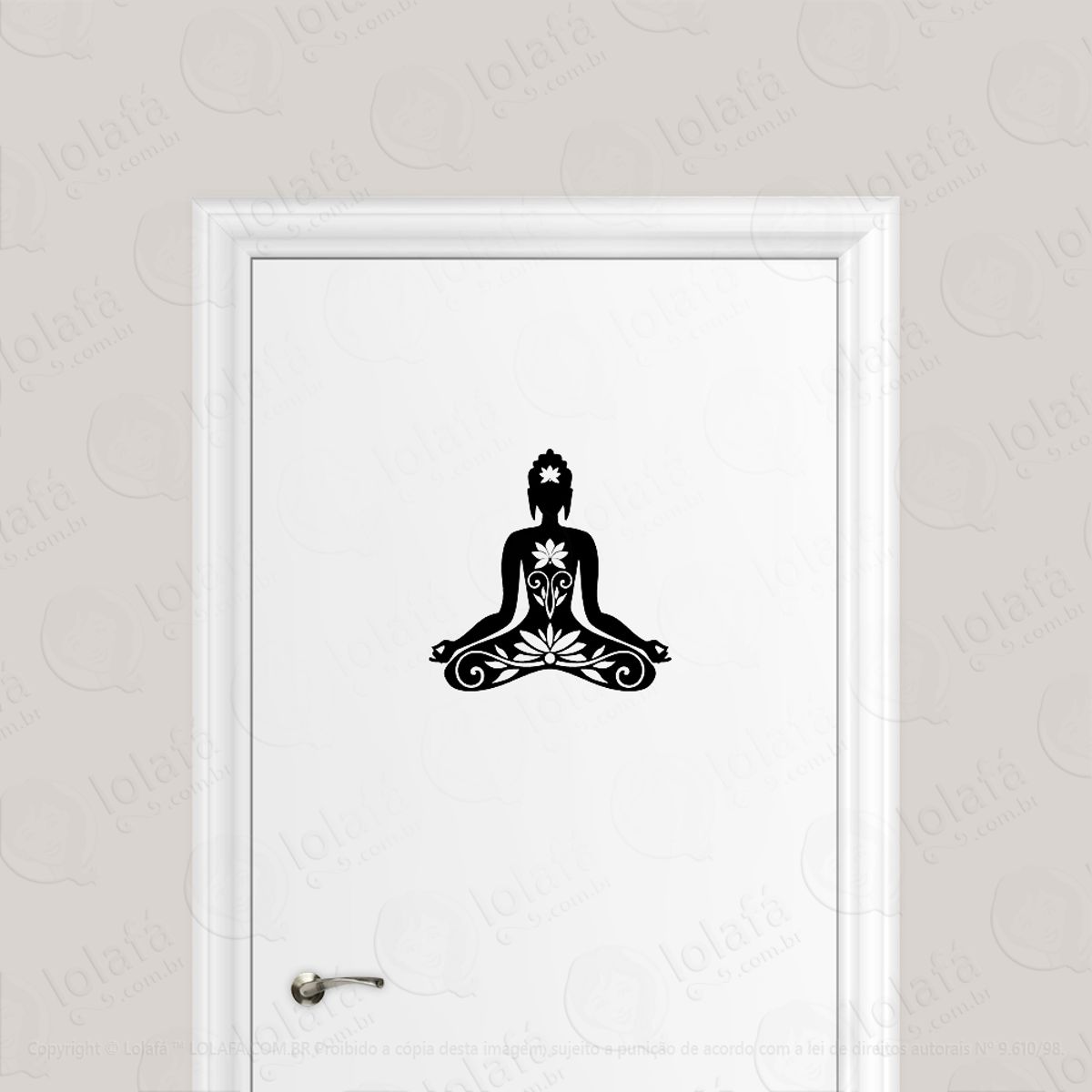 Adesivo Para Porta Canais De Chakra - Meditação Zen Mod:1714