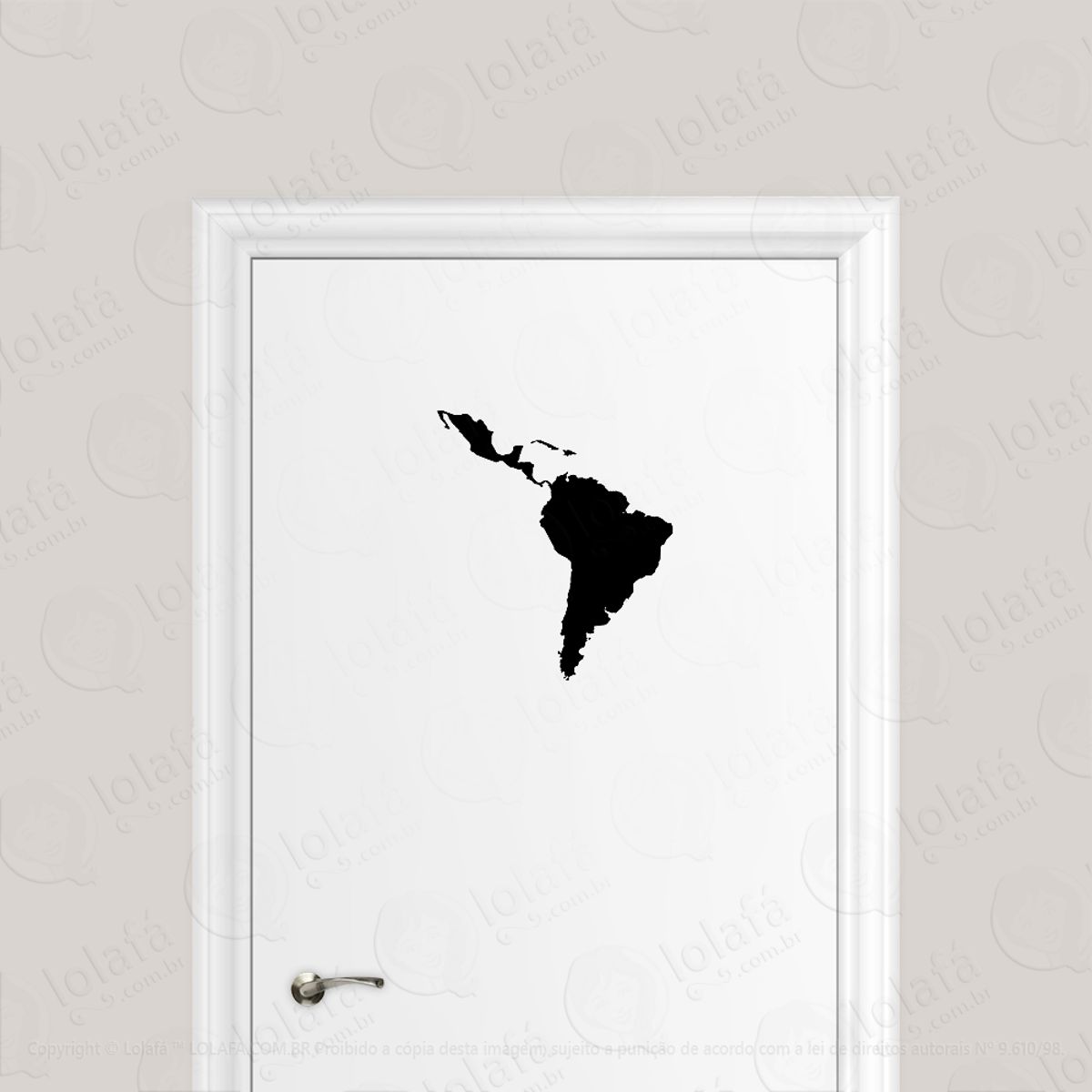 Adesivo Para Porta Mapa América Latina Mod:1715