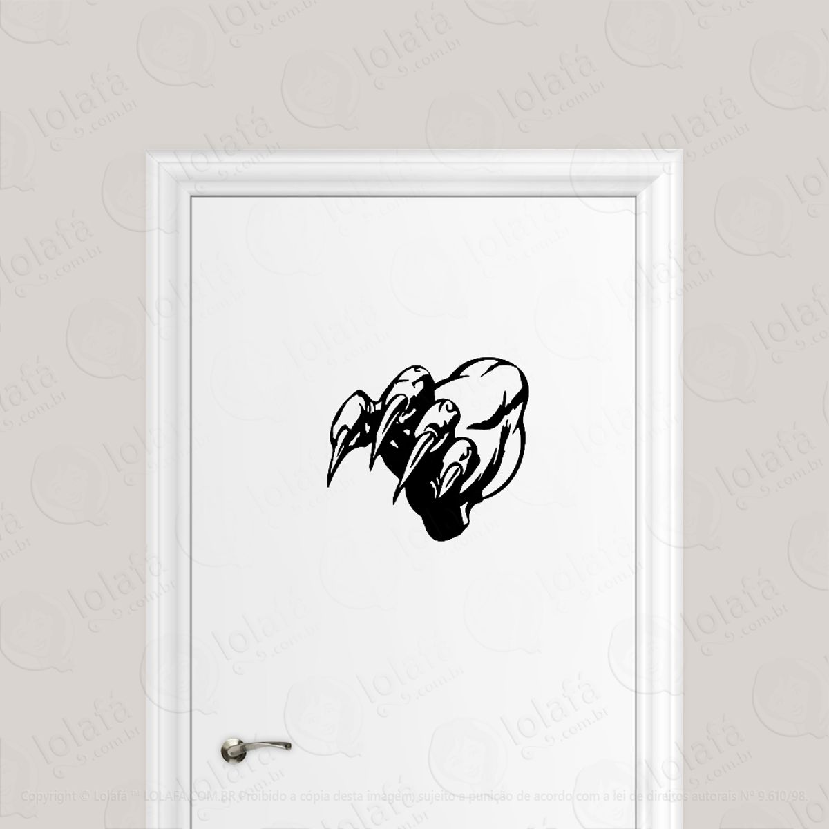 Adesivo Para Porta Pé Garra De Monstro Mod:1716