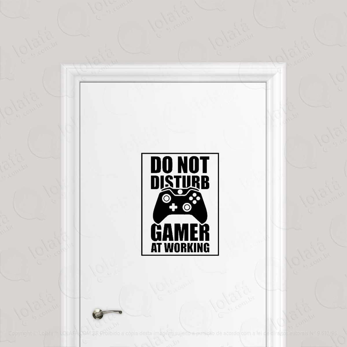 Adesivo Para Porta Not Disturb Gamer At Working Mod:1718