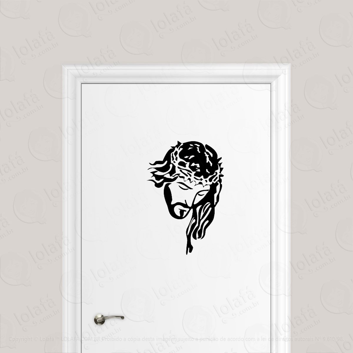 Adesivo Para Porta Jesus Cristo Rosto Mod:1720