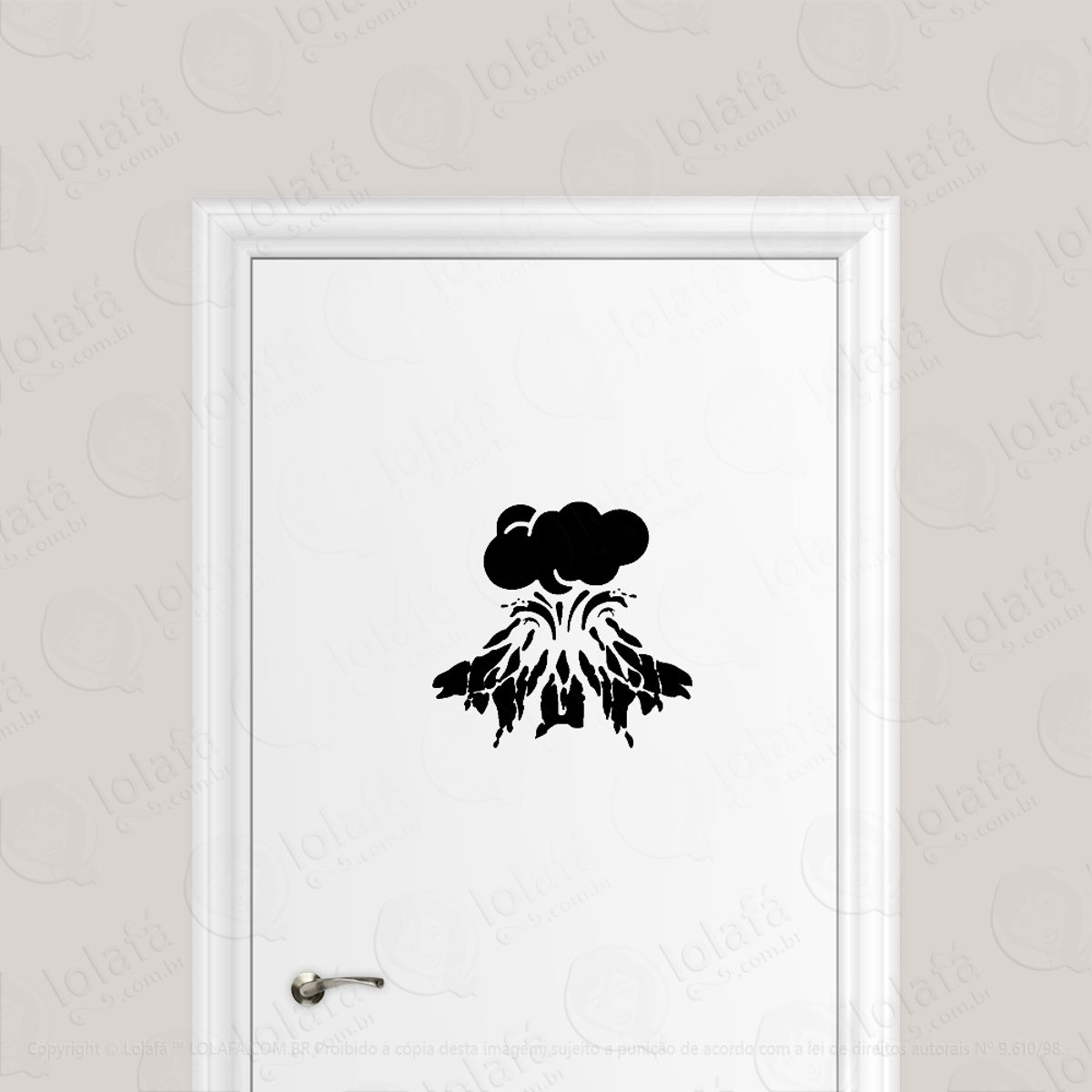 Adesivo Para Porta Vulcão Em Erupção Mod:1730