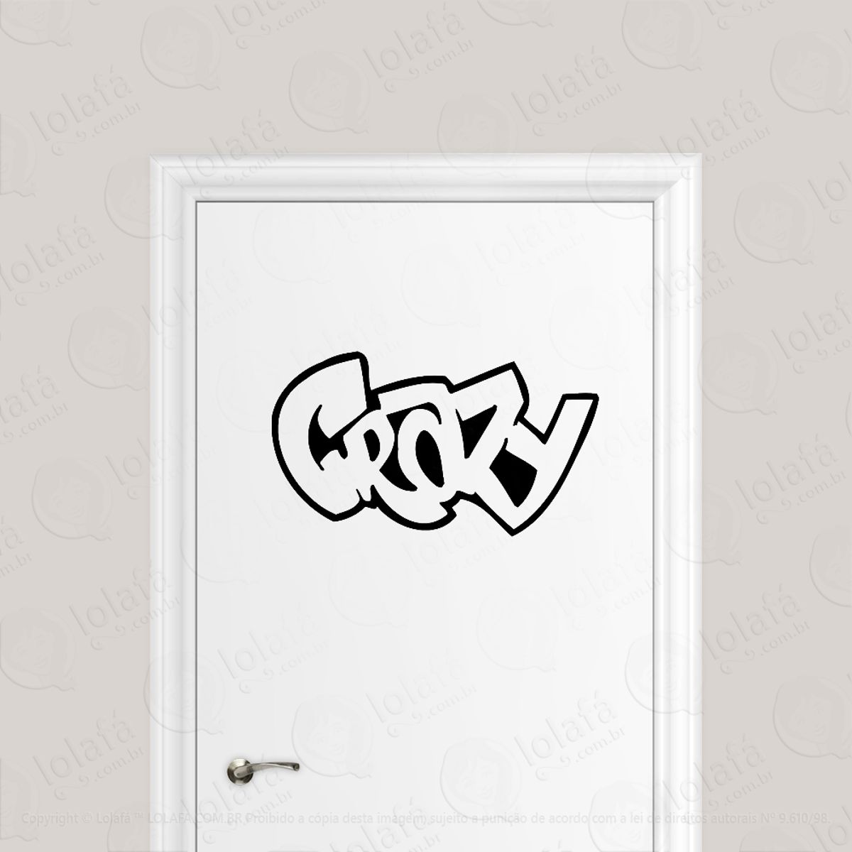 Adesivo Para Porta Grafite Crazy - Maluco Mod:1733