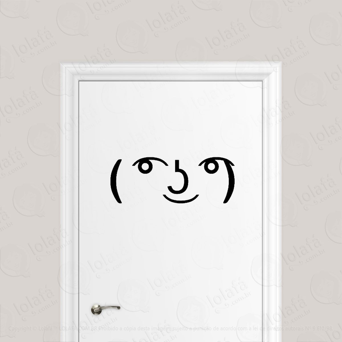 Adesivo Para Porta Lenny Face Meme Mod:1734