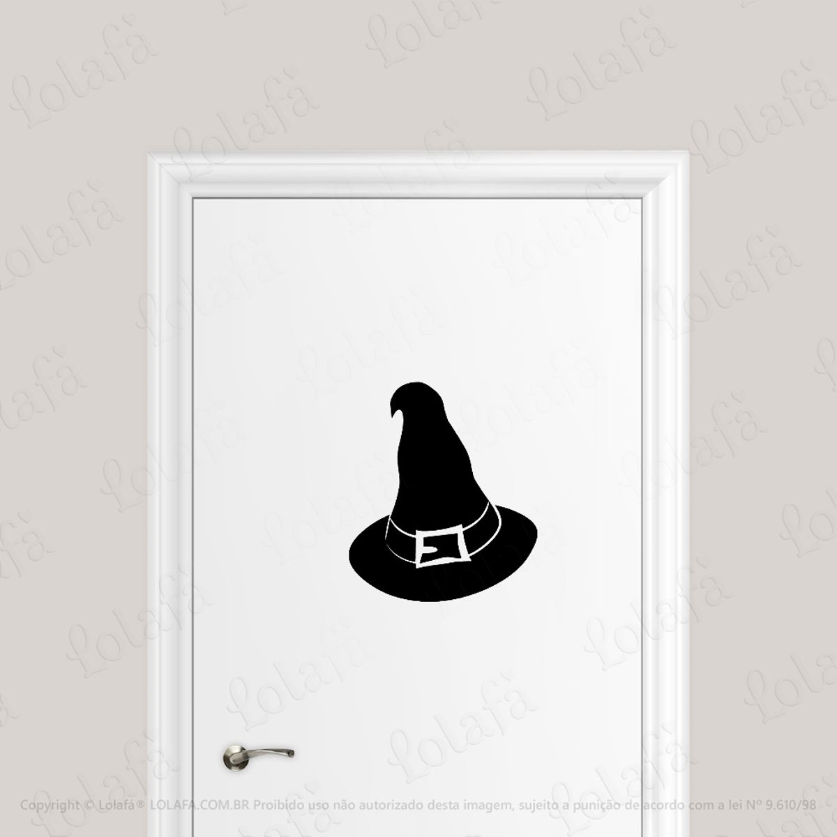 Adesivo Para Porta Chapéu De Mago Bruxo Mod:1749