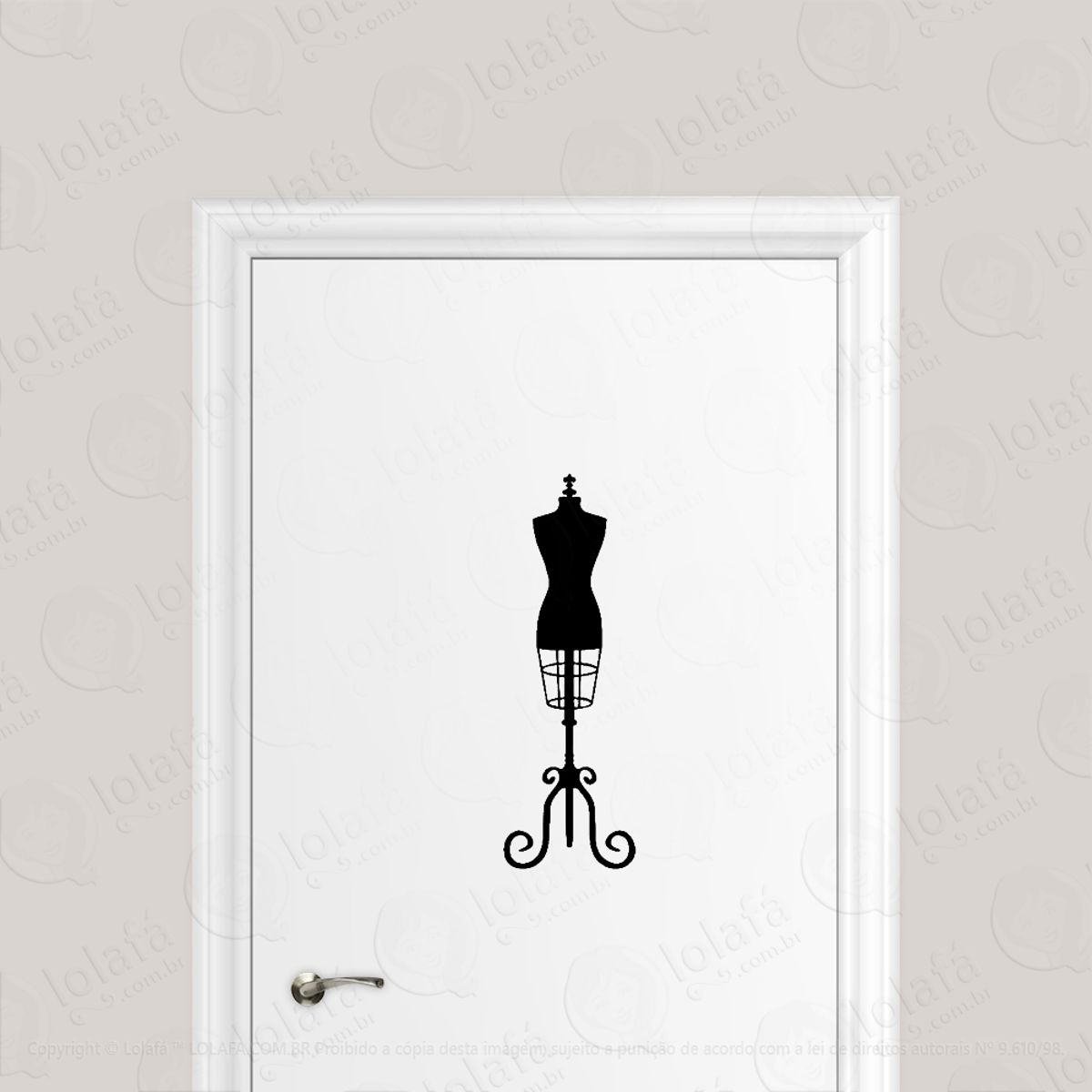 Adesivo Para Porta Manequim De Estilista Costureira Mod:1755