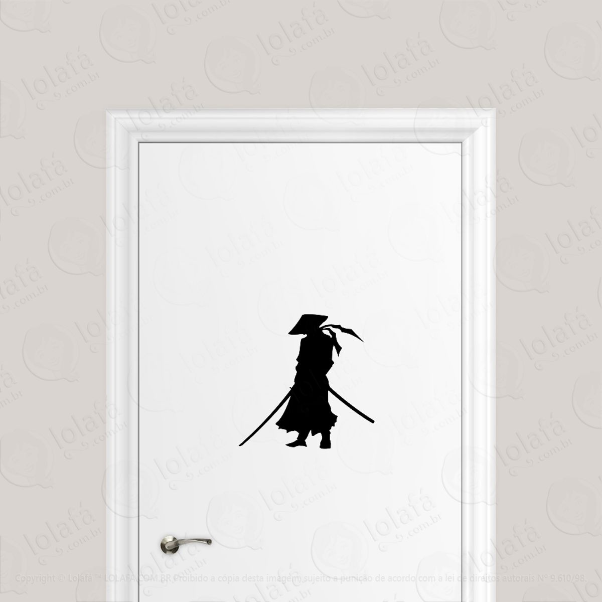 Adesivo Para Porta Samurai Guerreiro Mod:1760