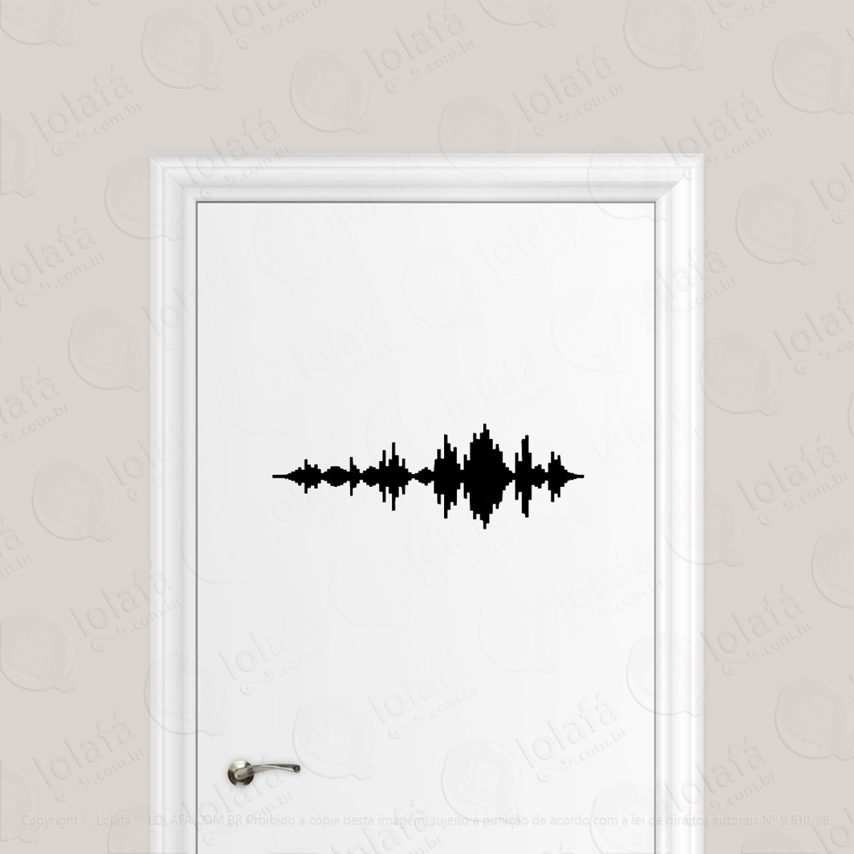 Adesivo Para Porta Música Frequência Sonora Estúdio Mod:1769