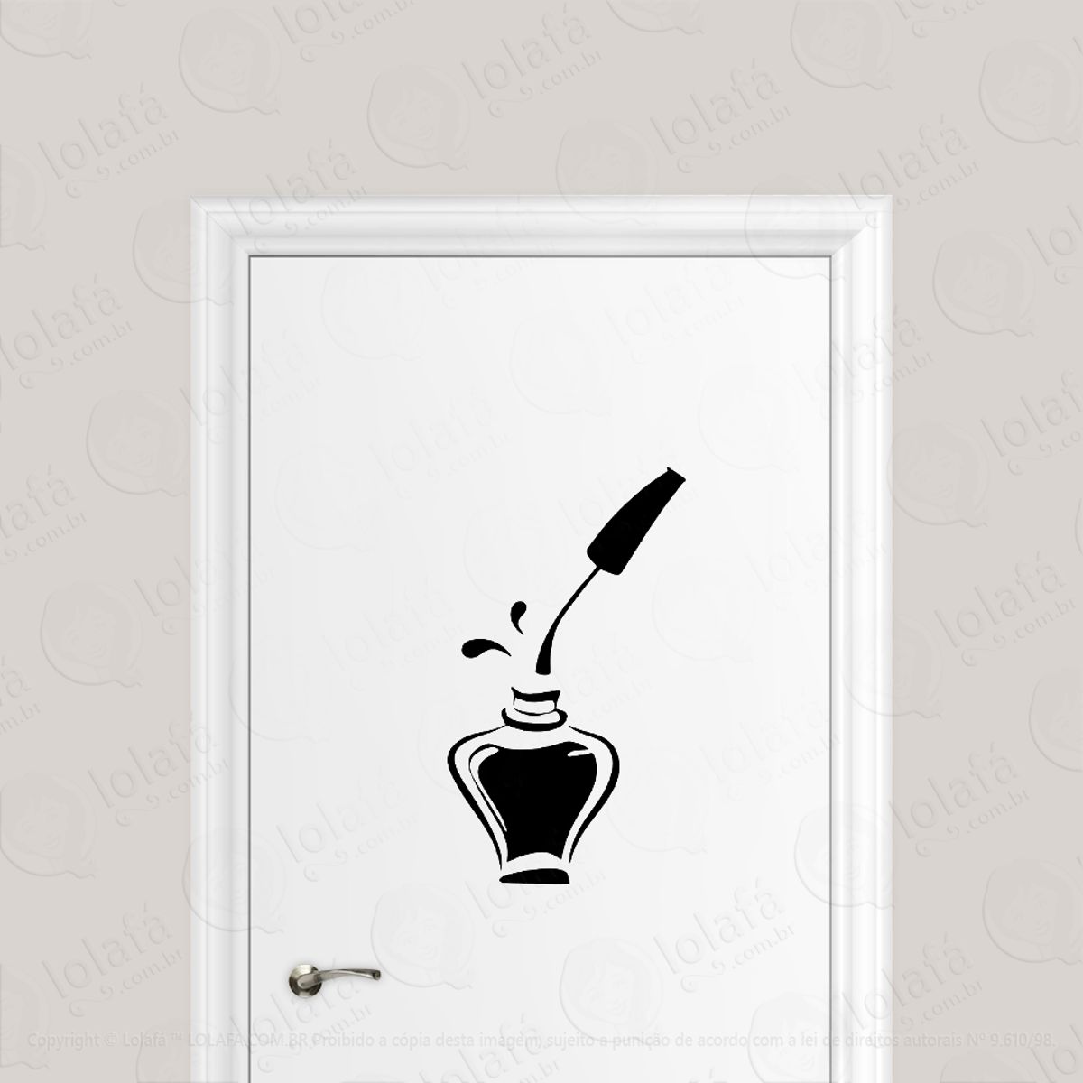 Adesivo Para Porta Manicure Frasco De Esmalte Mod:1774