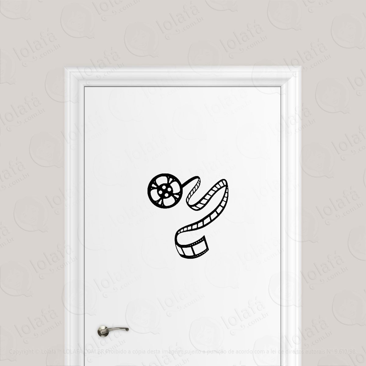 Adesivo Para Porta Rolo De Filme Vintage Sala Cinema Mod:1780