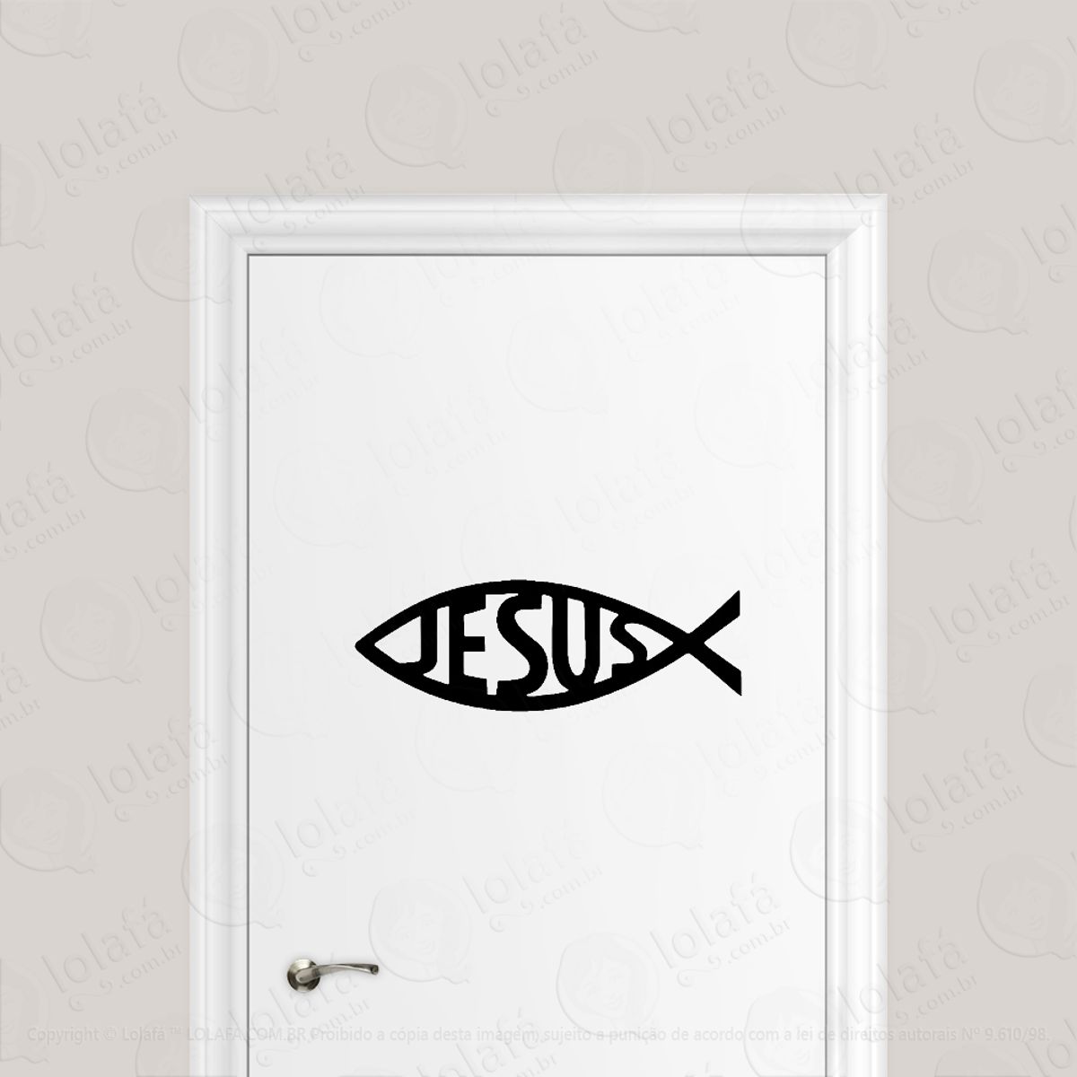 Adesivo Para Porta Peixe Jesus Cristão Mod:1789