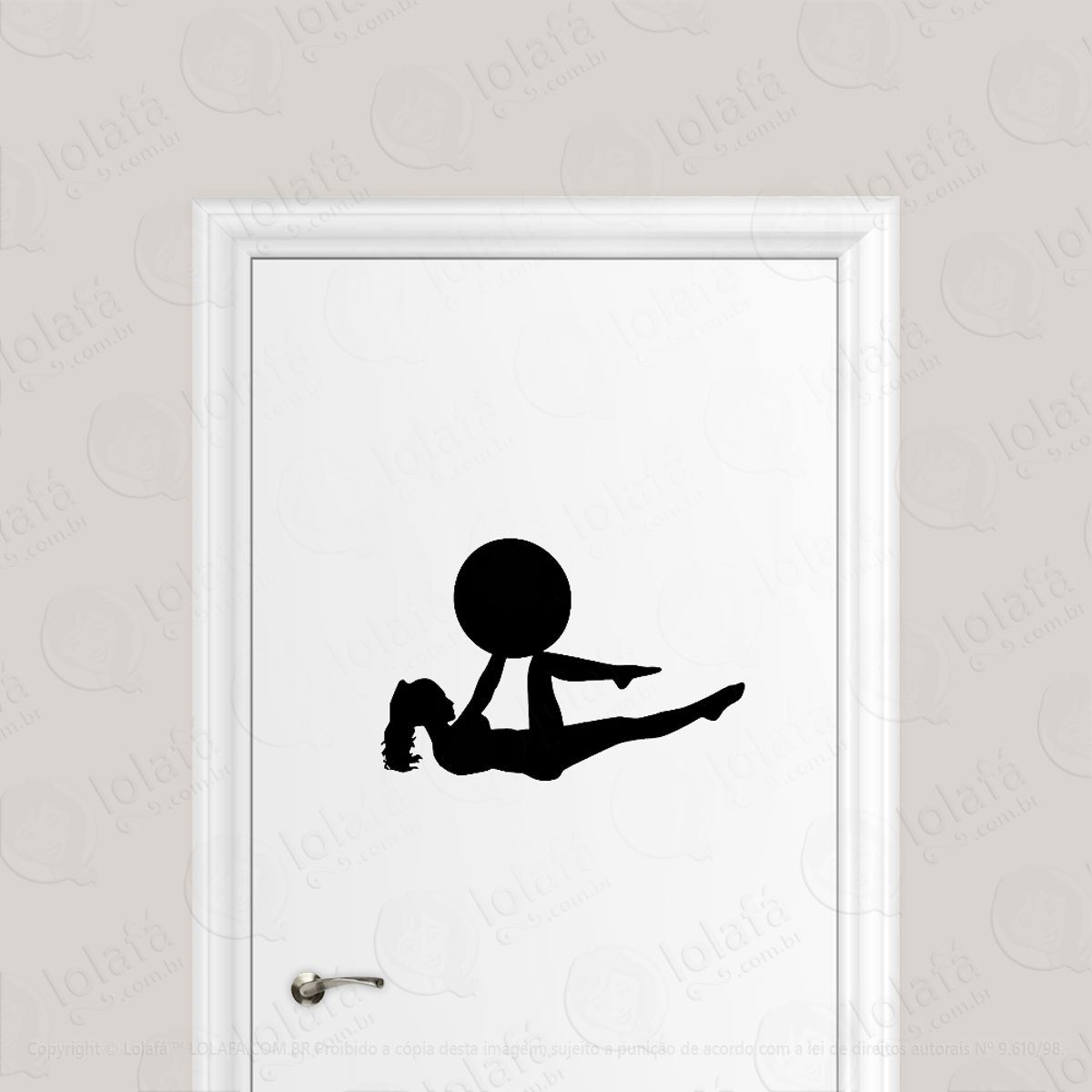 Adesivo Para Porta Pilates Com Bola Mod:1790