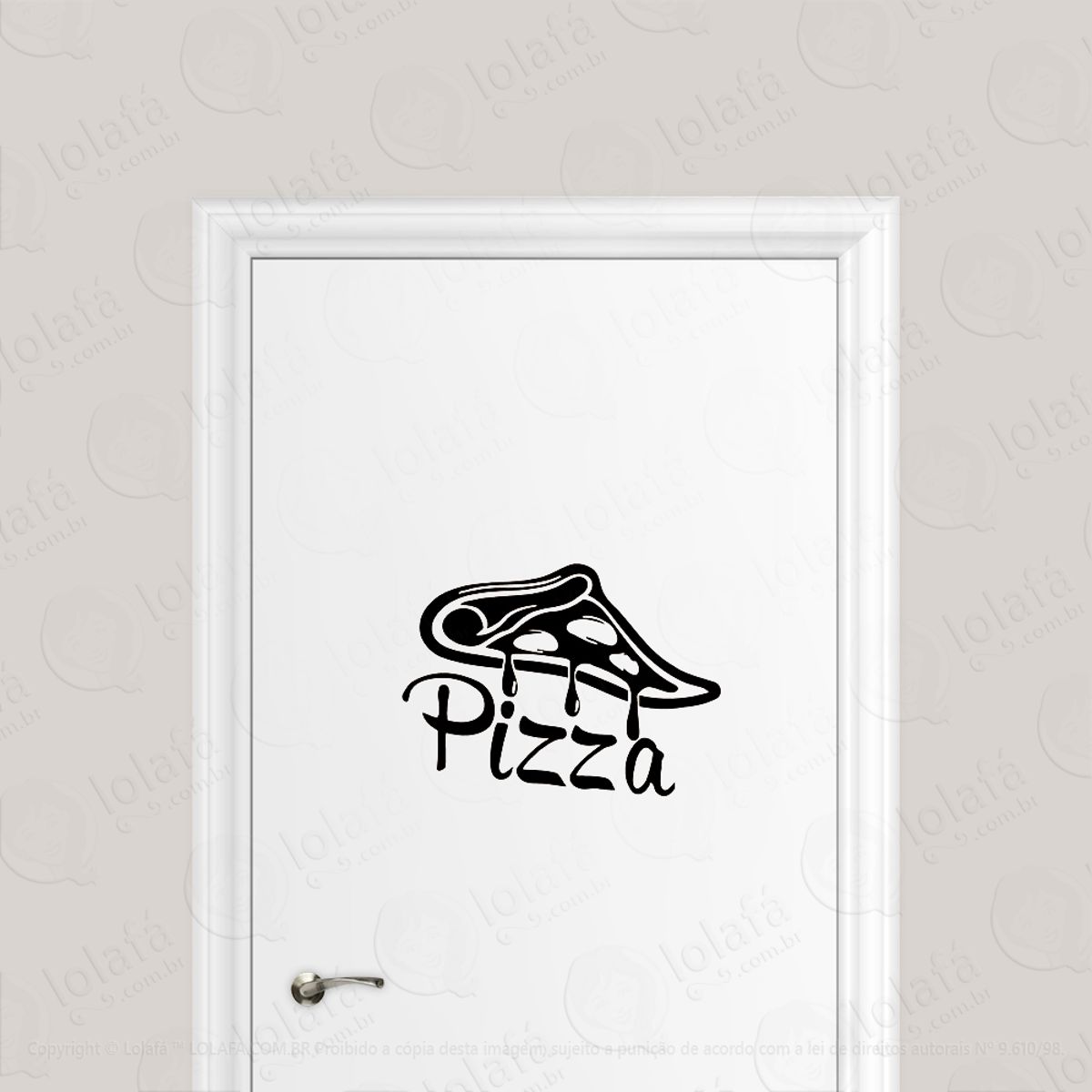 Adesivo Para Porta Pizzaria Fatia De Pizza Mod:1793
