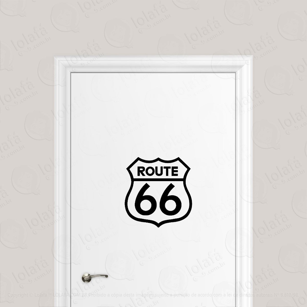 Adesivo Para Porta Placa Rota 66 Mod:1794