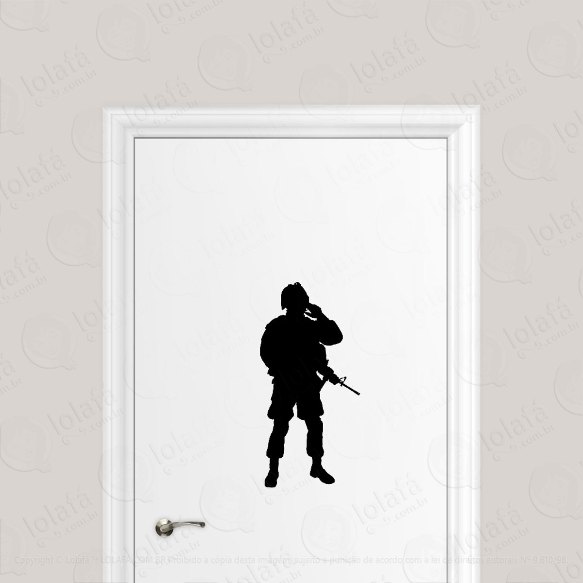Adesivo Para Porta Soldado Exército Mod:1804