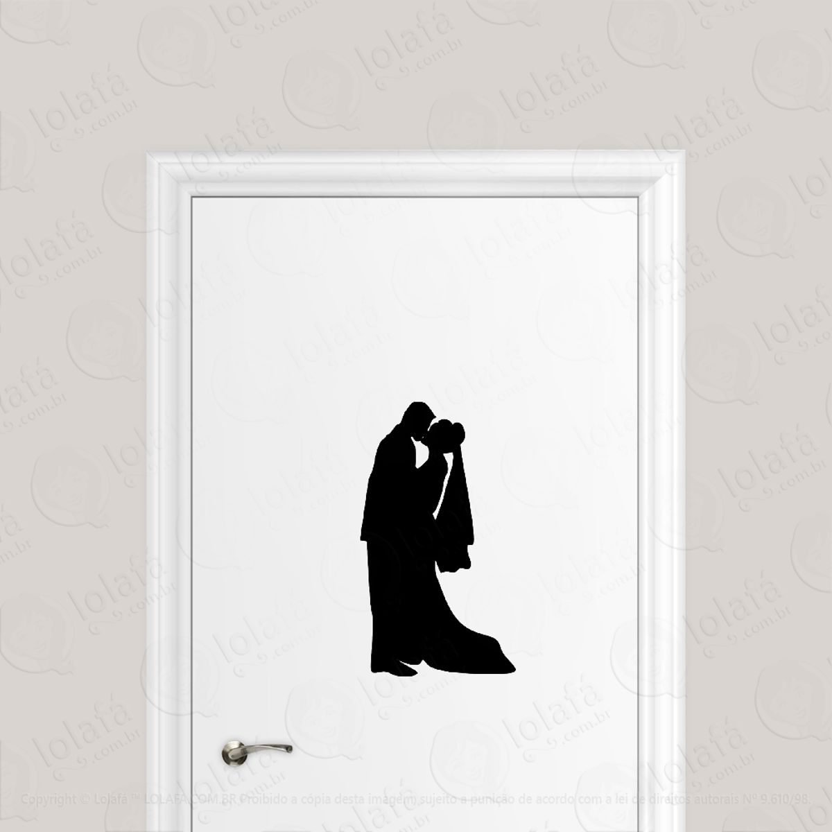 Adesivo Para Porta Casal De Noivos Casamento Mod:1812