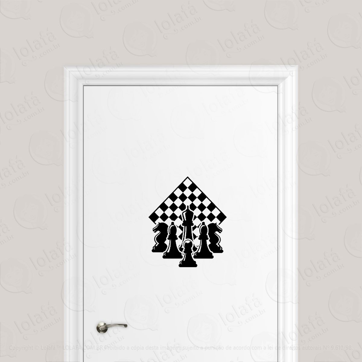 Adesivo Para Porta Jogo Xadrez Mod:1818