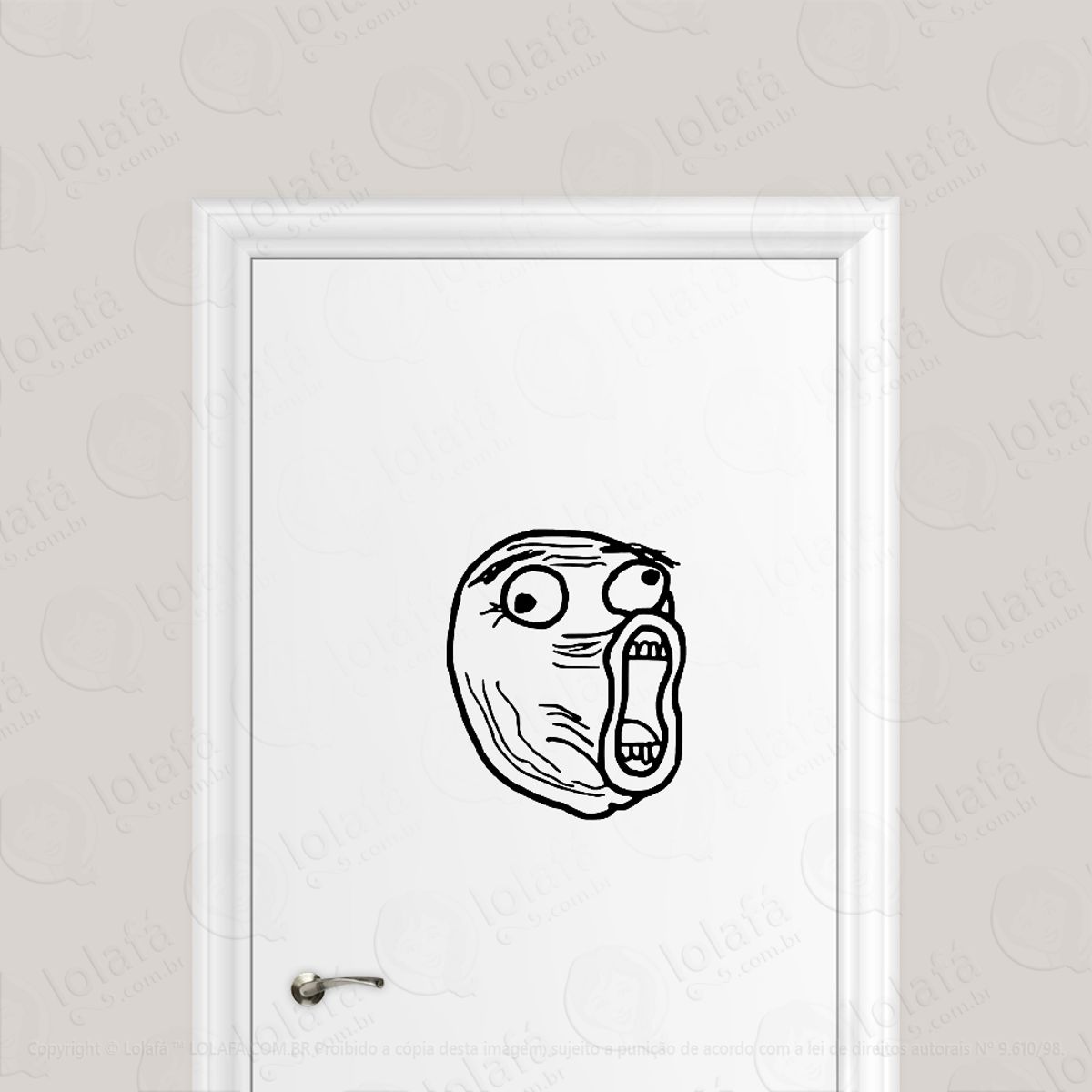 Adesivo Para Porta Lol Face Mod:1824
