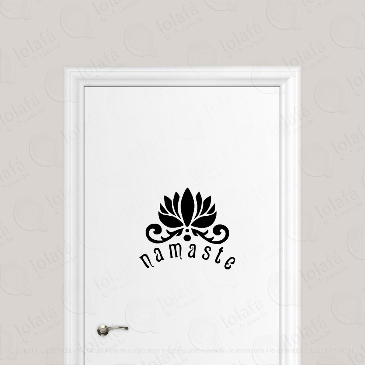 Adesivo Para Porta Namaste Budismo Induismo Mod:1834
