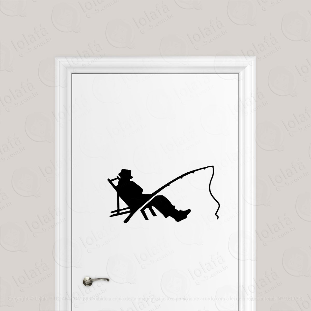 Adesivo Para Porta Pescador Sentado Mod:1845