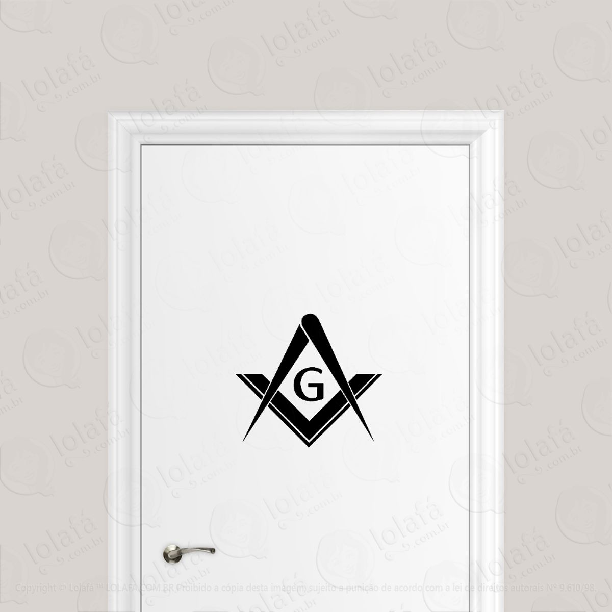 Adesivo Para Porta Maçonaria Compasso Esquadro Mod:1846