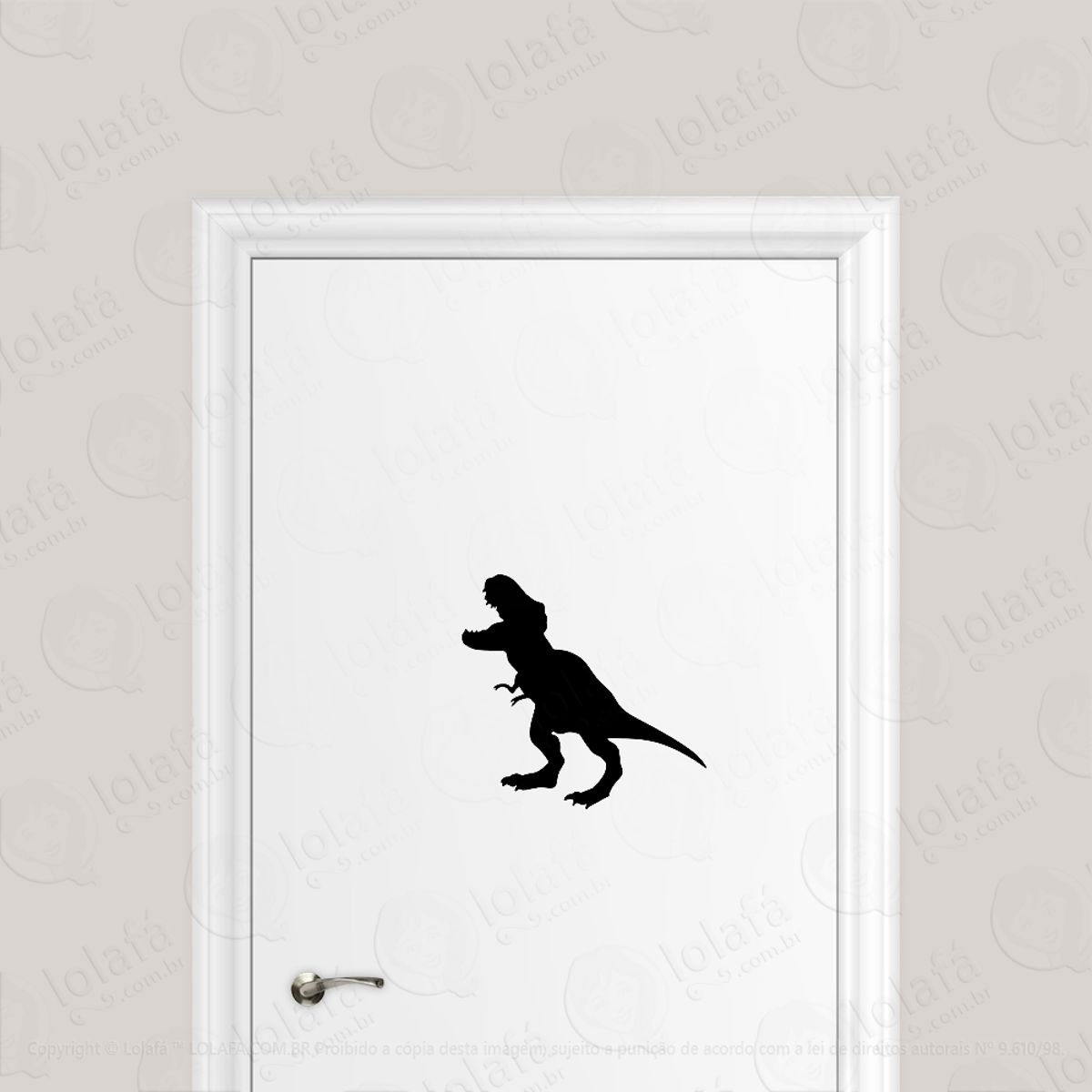 Adesivo Para Porta Dinossauro Tiranossauro Rex Mod:1848