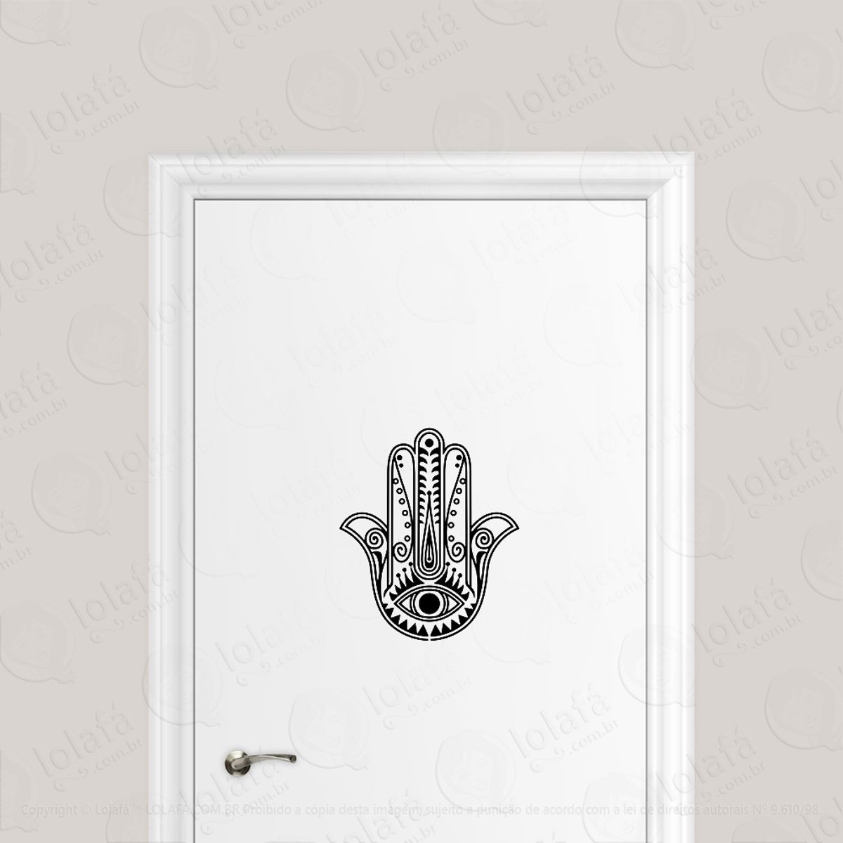 Adesivo Para Porta Palma Mão De Fátima Mod:1851
