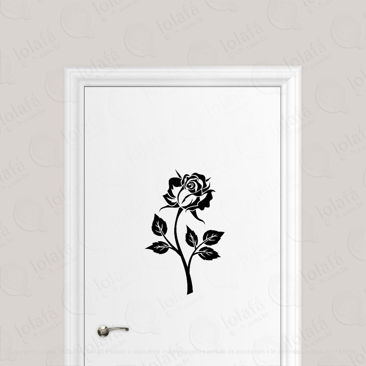 Adesivo Para Porta Flor Botão De Rosa Mod:1854