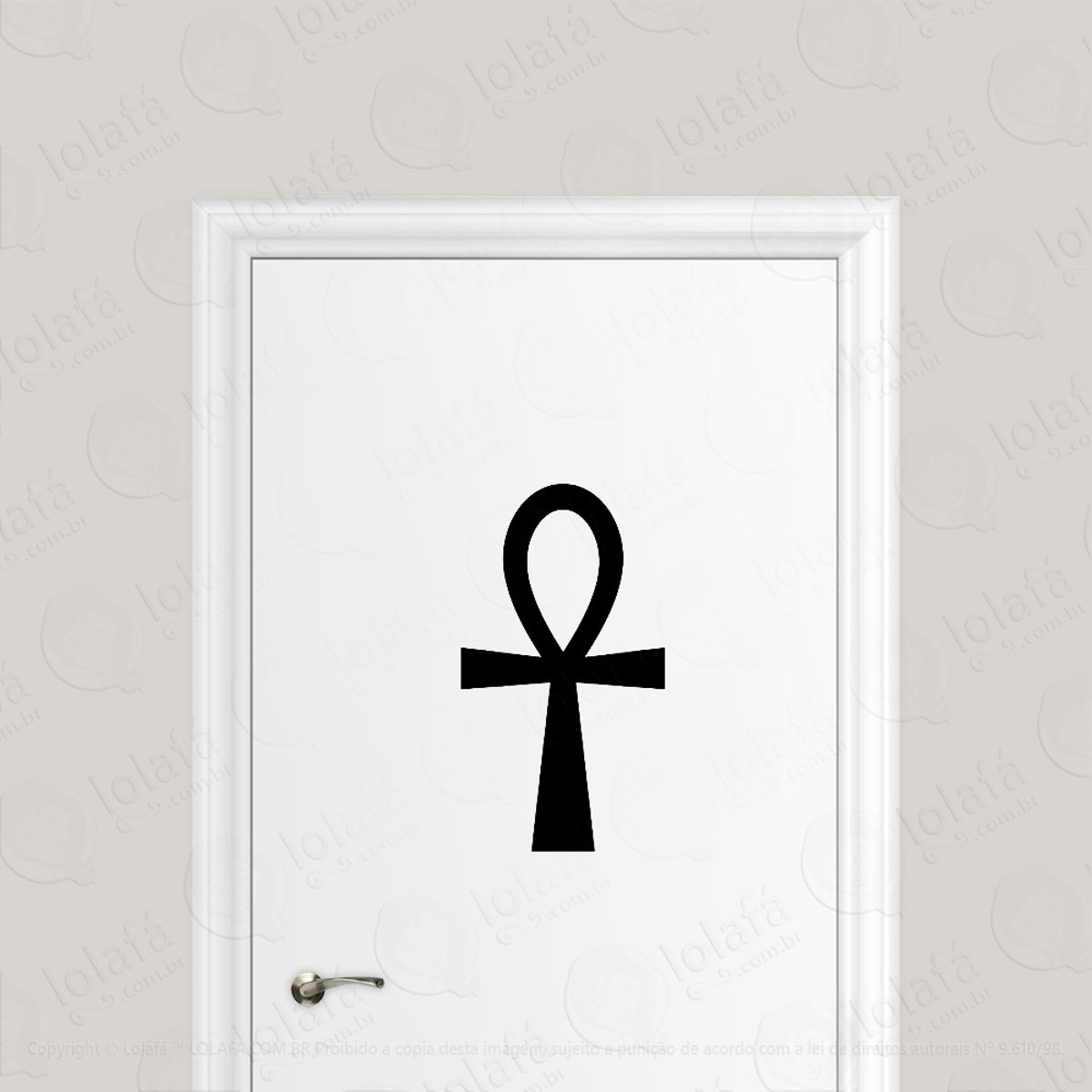Adesivo Para Porta Ankh Cruz Mod:1856