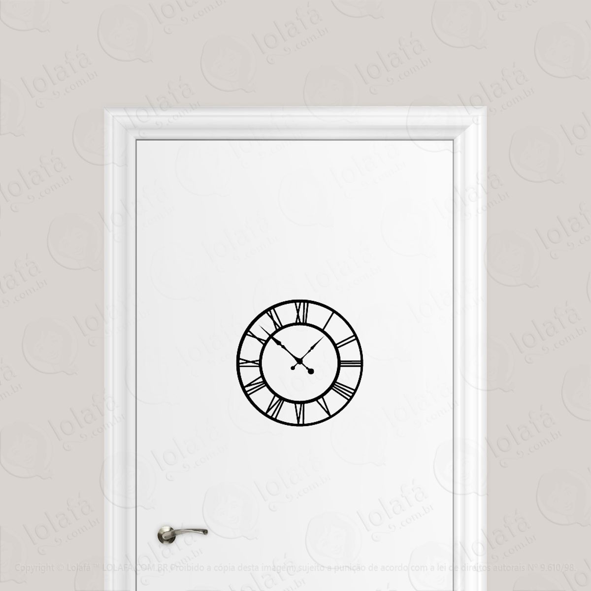 Adesivo Para Porta Relógio Números Romanos Mod:1864