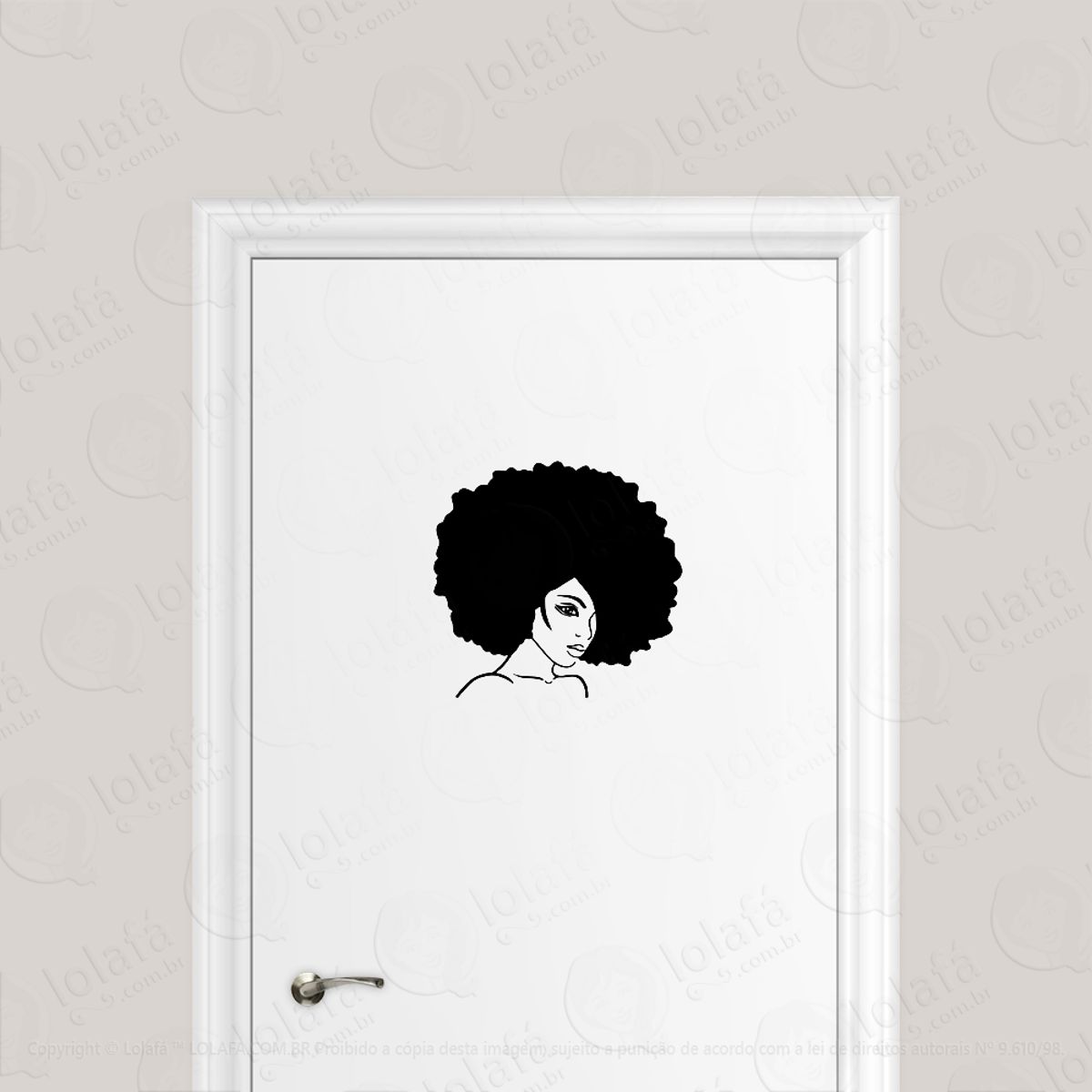 Adesivo Para Porta Mulher Beleza Cabelo Black Power Mod:1868