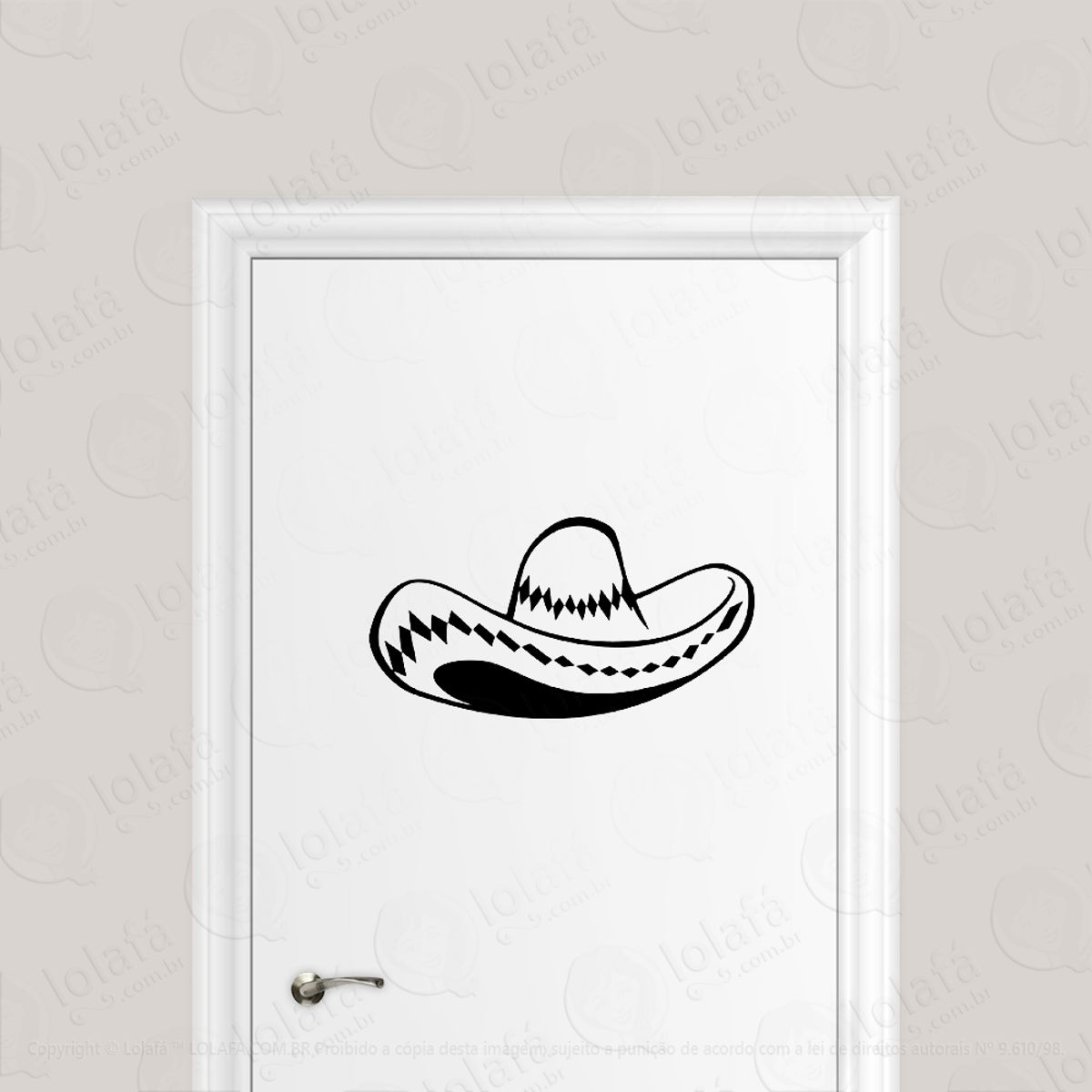 Adesivo Para Porta Chapéu Sombreiro Mexicano Mod:1876