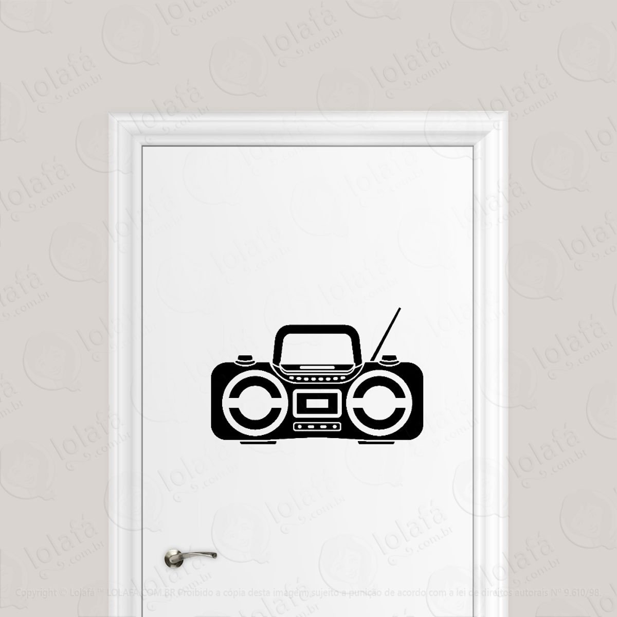 Adesivo Para Porta Rádio Boombox Retro Mod:1882