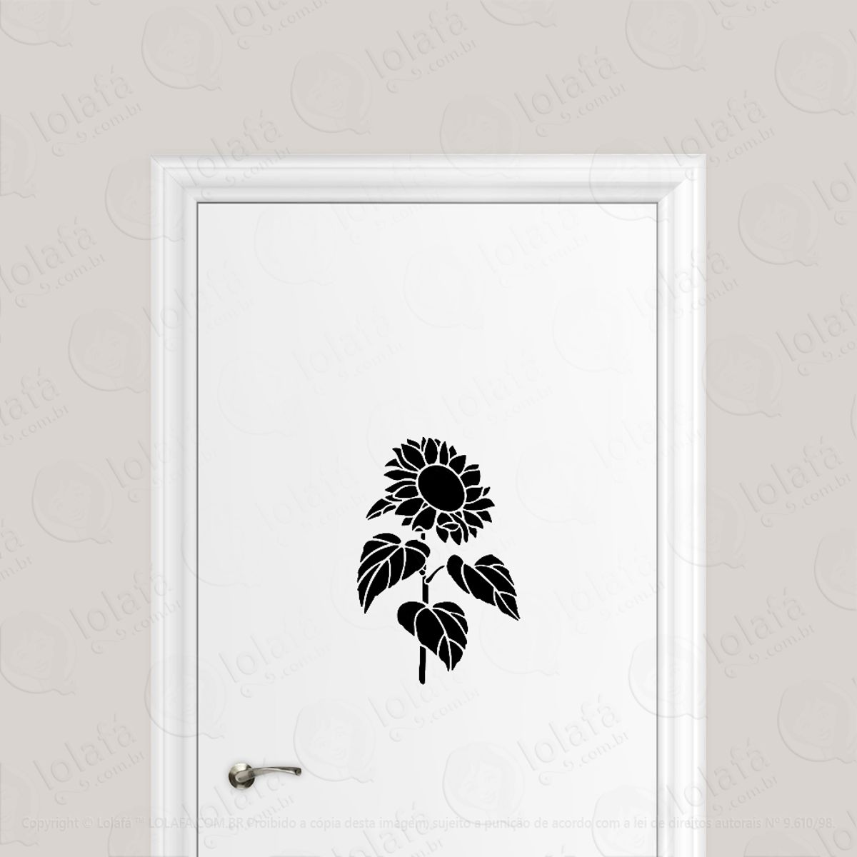 Adesivo Para Porta Flor De Girassol Mod:1887
