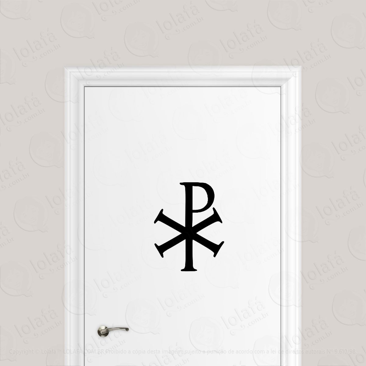 Adesivo Para Porta Chi Rho Cristão Mod:1889