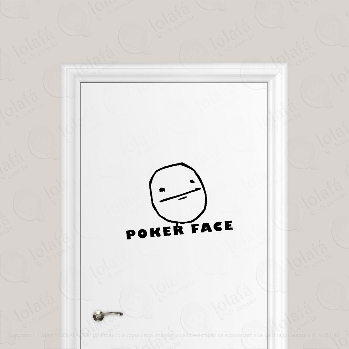 Adesivo Para Porta Poker Face Meme Mod:1893