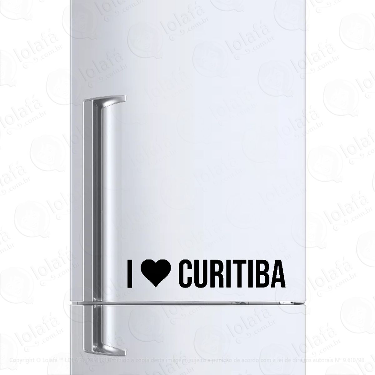 Adesivo Para Geladeira Eu Amo Curitiba - I Love Curitiba Mod:1897