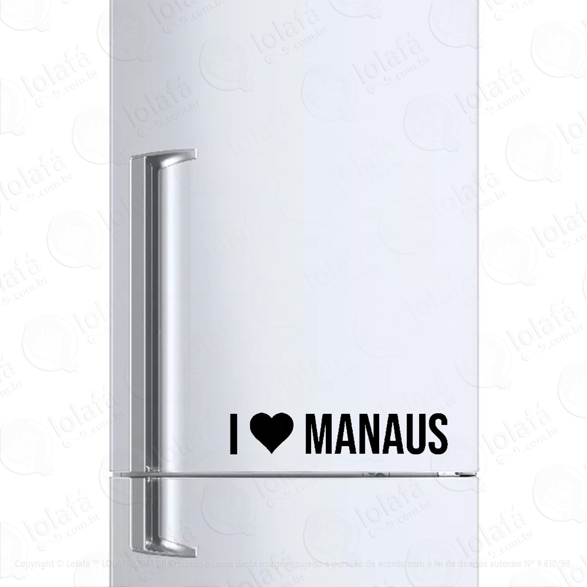 Adesivo Para Geladeira Eu Amo Manaus - I Love Manaus Mod:1899