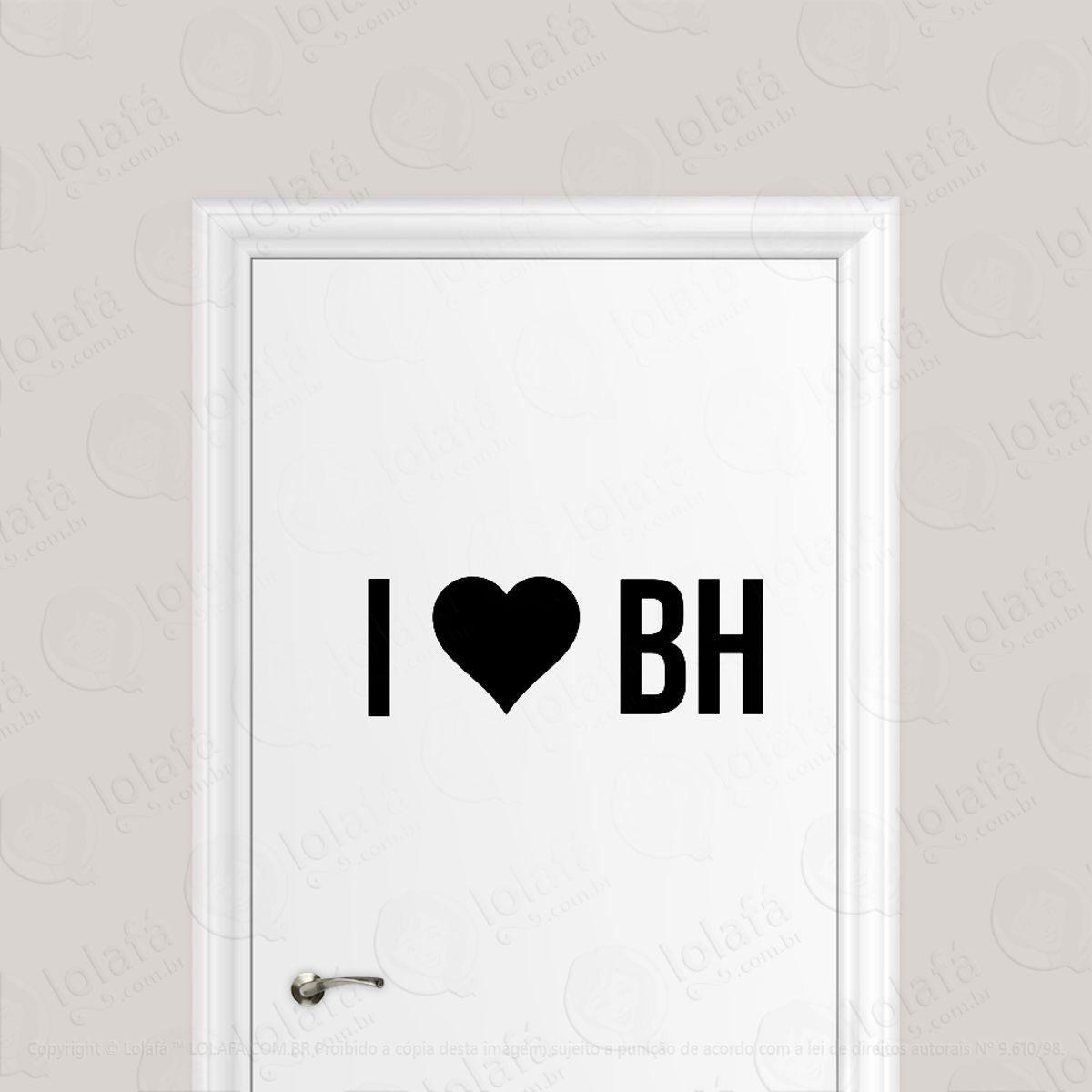 Adesivo Para Porta Eu Amo Belo Horizonte Bh Mod:1901