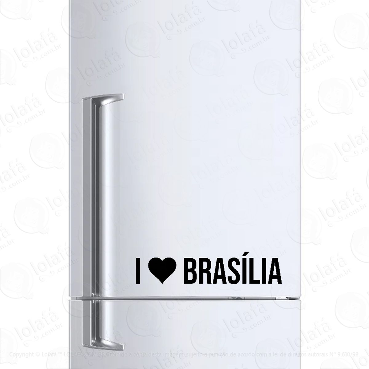 Adesivo Para Geladeira Eu Amo Brasília - I Love Brasília Mod:1904