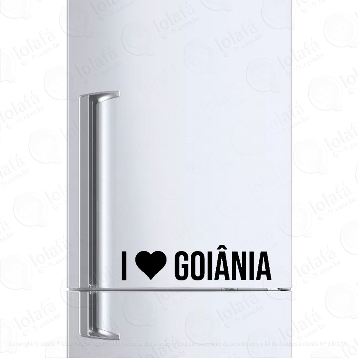 Adesivo Para Geladeira Eu Amo Goiânia - I Love Goiânia Mod:1906