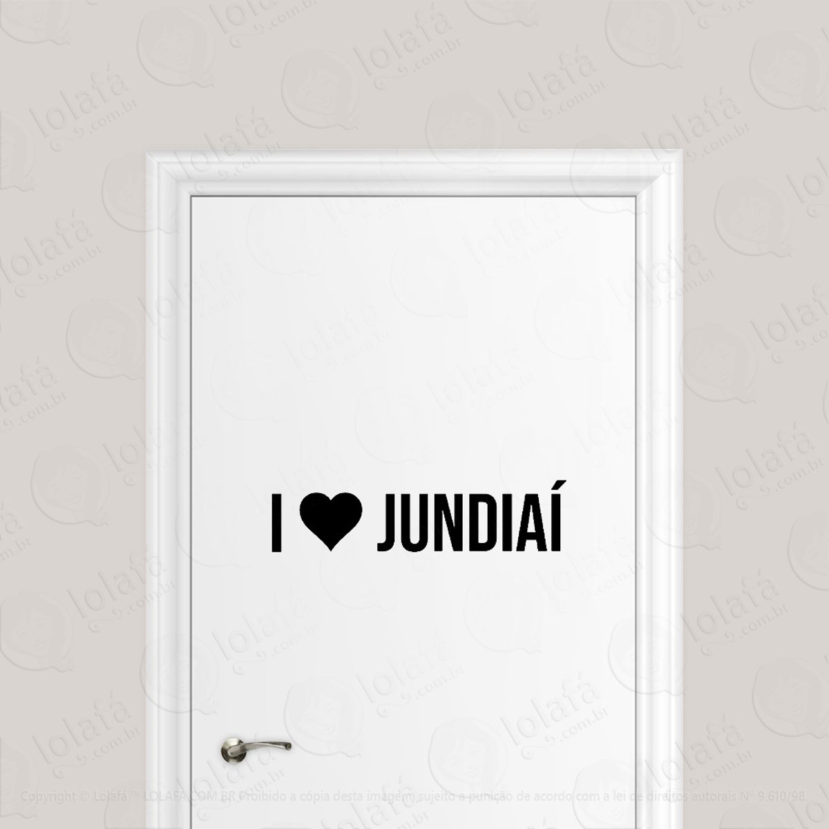 Adesivo Para Porta Eu Amo Jundiaí - I Love Jundiaí Mod:1908